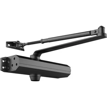 Zavírač dveří Zavírač dveří VEVOR, automatický zavírač dveří pro komerční nebo rezidenční použití pro dveře o hmotnosti 150 kg, nastavitelná velikost, hydraulický tlumič, vysoce odolné tělo z litého hliníku, snadná instalace, černá