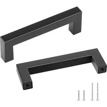 Nábytkové kování VEVOR 30 kusů úchytek na skříňky, 3,86 palce / 96 mm od středu ke středu, úzká čtvercová zásuvka kuchyňské skříňky, nerezová ocel, moderní úchytky na dveře kuchyňské skříňky pro kuchyňský koupací bar, matně černá