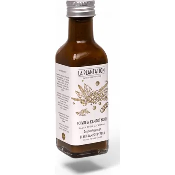 Omáčka La Plantation Black Kampot pepper sauce - originální omáčka z černého Kampotského pepře z Kambodže 100ml