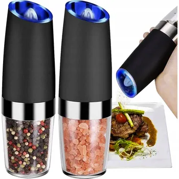 Kuchyňský mlýnek SADA 2 KS ELEKTRICKÝ MLÝNEK NA PEPŘ S GRAVITACÍ A LED OSVĚTLENÍM