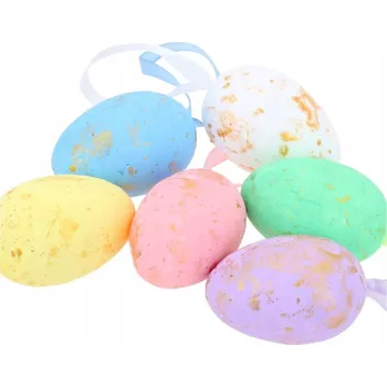 Velikonoční dekorace Polystyrenová vajíčka 6 Ks Velikonoční ozdoby 6 cm Kropenatá vajíčka