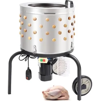 Stroj na oškubávání kuřat VEVOR, oškubávání peří s 20palcovým nerezovým bubnem, zařízení na odstraňování chlupů se 108 měkkými prsty, jednoduchý sběr odpadu, vysoký výkon 500 W pro oškubávání drůbeže