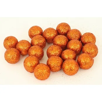 Dekorace - přízdoba kuličky glitr 1 ks Barva: měděná