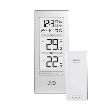 Kuchyňský teploměr JVD Stříbrný digitální čitelný bezdrátový teploměr JVD T3348.2