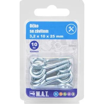 Šroub očko se závitem zavřené 25x10x3,2mm Zn (10ks)