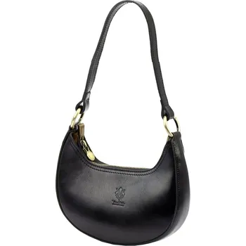 Kabelka Malá černá kožená kabelka na rameno Florence