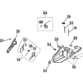 Motorová pila Emak Plynová páčka - sada Oleo-Mac 956, 962 originální díl 097000216B