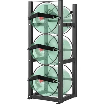 Stojan na víno Stojan na chladicí nádrže VEVOR, se 3 nádržemi na lahve o hmotnosti 13,6 kg, stojan na lahve 32,9 x 32,9 x 81,4 cm, stojan na chladicí lahve, stojany a držáky na plynové lahve na freon, plyny, kyslík a dusík