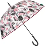 PERLETTI Dámský průhledný deštník s motivem listů Perletti, 61cm, 26390