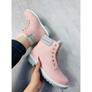 Dámská zimní obuv KOTNÍKOVÉ ZATEPLENÉ BOTY – RŮŽOVÉ 39