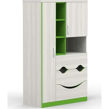 Dětská skříň Skříň policová CASPER C124 zelená, růžová, creme