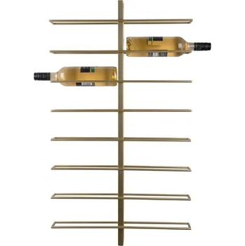 Stojan na víno Nástěnný kovový regál na víno ve zlaté barvě počet lahví 16 Dual – PT LIVING ID_1570138