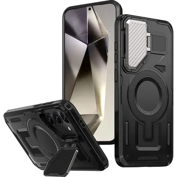 Pouzdro na mobilní telefon Kryt na Samsung Galaxy S25 s krytkou na fotoaparát černý