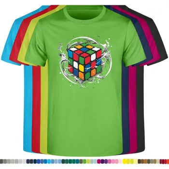 detske-levne-bavlnene-tricko-potisk-slozeni-Rubik-kostky Barva: Lime - limetková, velikost: 152