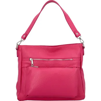 Dámská kožená kabelka přes rameno fuchsiová - Delami Jody růžová