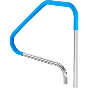 Bazénové zábradlí VEVOR, 46 x 37 palců, nerezová ocel (předmontované) pro vnitřní/venkovní bazény, zábradlí k bazénu na terasy, madlo odolné proti korozi s modrým krytem a příslušenství pro vířivky.