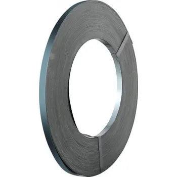 Lepicí páska Ocelová páska VEVOR Packaging, délka 1640' x šířka 3/4" x tloušťka 0,02", pevnost v tahu 1700 lbs, odolná páskovací cívka na palety, přenosná silná páskovací balicí kovová páska, černá