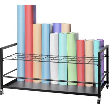 Úložný box VEVOR úložný stojan na plány, držák na plány s 50 sloty s kolečky, mobilní kovový úložný vozík na plány pro stavební plán, mapu, plakát, architekturu, držák na role pro domácnost, kancelář, školu