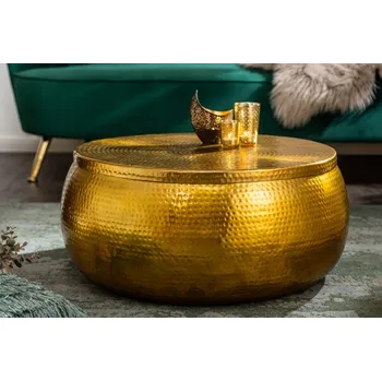 Konferenční stolek Tepaný konferenční stolek - Organic Orient 70 cm, zlatý