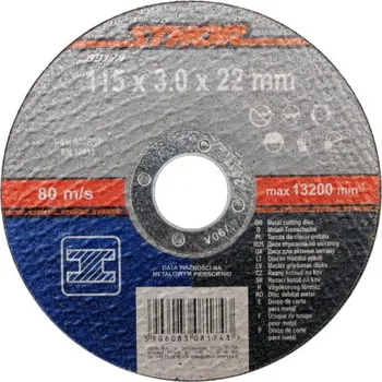 Řezný kotouč Sthor Kotouč řezný na kov 115 x 22 x 3,0 mm, TO-08174