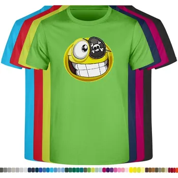 Dívčí tričko detske-levne-bavlnene-tricko-potisk-smajlik-pirat Barva: Lime - limetková, velikost: 104