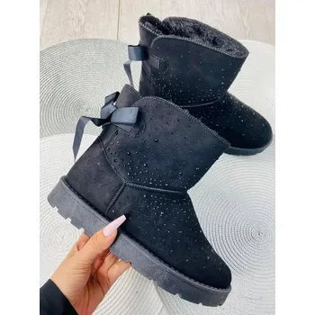 Dámské válenky ZIMNÍ VÁLENKY S KAMÍNKAMI | ČERNÉ 39