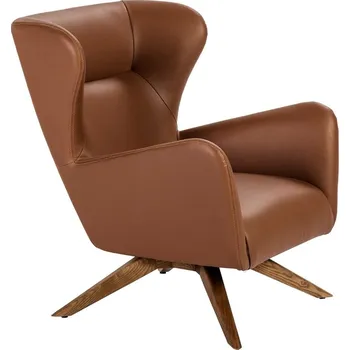 Křeslo Hnědé koženkové otočné křeslo Angel Cerdá No. 5038
