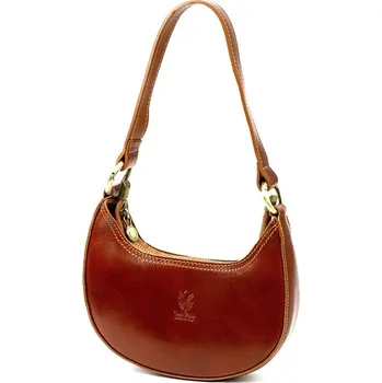 Kabelka Malá hnědá kožená kabelka na rameno Florence