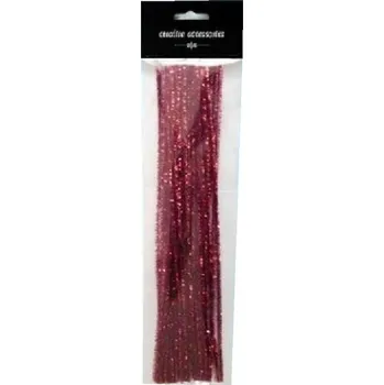 Set školních potřeb Druty chenille 30cm czerwony metallic 25szt