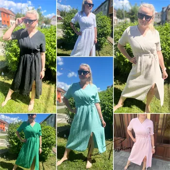 Dámské šaty Mušelínové dlouhé šaty Tyrkysové