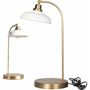 Stojací lampa LAMPA NOČNÍ LAMPA STOLNÍ STOJACÍ LOFT VELKÁ 52cm kovová zlatá bílá