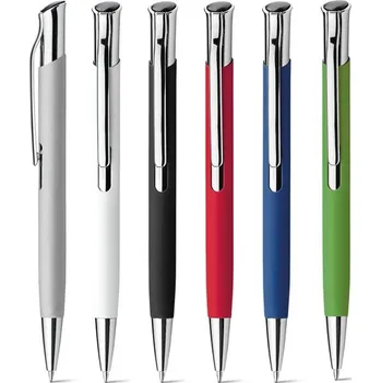 OLAF SOFT. Hliníkové kuličkové pero a gumovou povrchovou úpravou