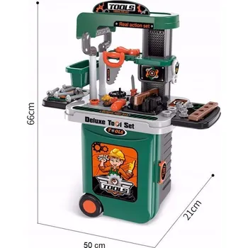 Dětská kuchyňka Dětská dílna s nářadím ponk/kufřík Zelená