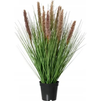 umělá květina Umělá rostlina TRÁVA PAMPAS hnědá v květináči dekorativní 68 cm