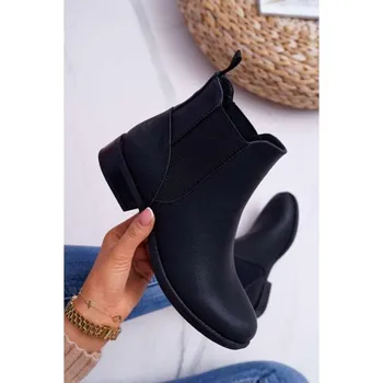 Dámská zimní obuv KOTNÍKOVÉ VYTEPLENÉ KOŽENE BOTY SE ZIPEM 37