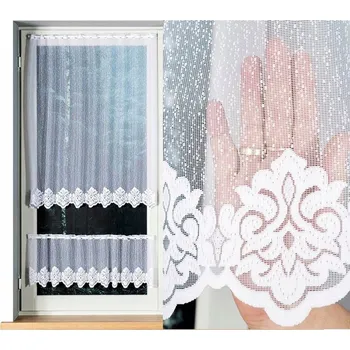 Záclona Žakárová Záclona Žakárový vitrážová záclona Żaklina 300x90cm (hotová) s lemem