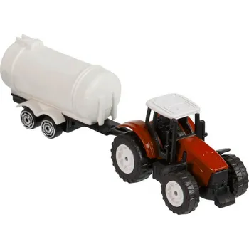 autíčko Teamsterz Traktor s valníkem - Červený traktor s cisternou