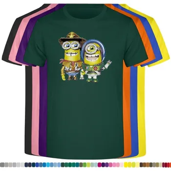 detske-levne-bavlnene-tricko-potisk-mimon-Woody-Buzz Barva: Bottle green - lahvově zelená, velikost: 128