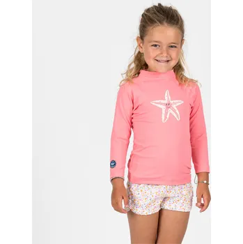 Kojenecké oblečení DECATHLON Dětské tričko s dlouhým rukávem s UV ochranou Hvězdice 76–81 cm RŮŽOVÁ