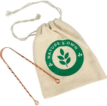 Škrabka na jazyk měděná s točenými držátky, 1 ks, Nature's Own