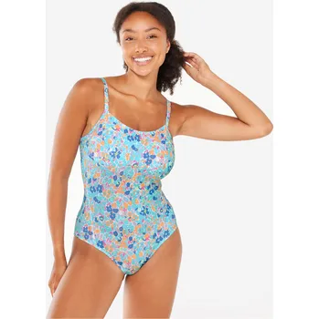 Dámské plavky OLAIAN Dámské jednodílné plavky na surf Cloe 42 MODRÁ