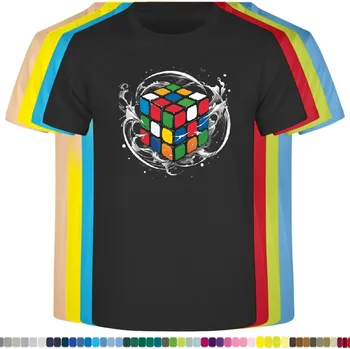 detske-levne-bavlnene-tricko-potisk-slozeni-Rubik-kostky Barva: Black -černá, velikost: 116