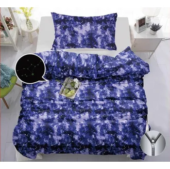 Povlečení SVÍTÍCÍ povlečení GALAXY - FIALOVÉ