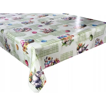 ubrus Cerata na Metráž Ubrus Ceratový Velikonoce Zelený Zajíc Vajíčka 280x140 cm