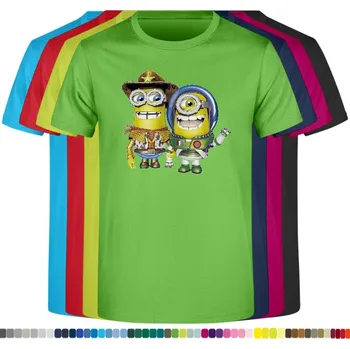 Dívčí tričko detske-levne-bavlnene-tricko-potisk-mimon-Woody-Buzz Barva: Lime - limetková, velikost: 128