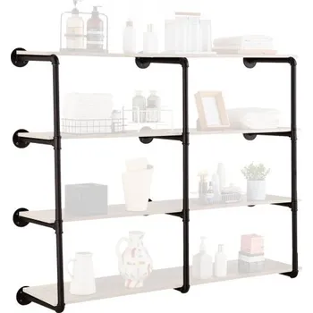 police VEVOR Průmyslová trubková police, 4 úrovně 3 ks, 11,8 palce Použitelná šířka desky Nástěnná plovoucí rustikální dřevěné police Konzola Knihovna, Úložný držák do kuchyně, ložnice, koupelny (prkna nejsou součástí balení)