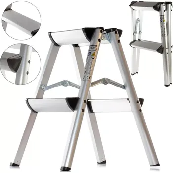 Schůdek HLINÍKOVÉ SCHŮDKY, 2X2 STUPNĚ, SKLÁDACÍ, OBOUSTRANNÉ M85590