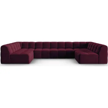 Pohovka Vínová sametová rohová pohovka (do "U") Kendal – Micadoni Home ID_1540628