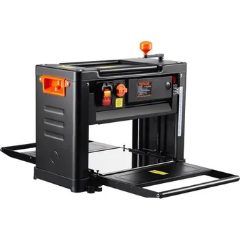 Srovnávačka tloušťky VEVOR, dvourychlostní, pracovní stůl se šířkou 33 cm, stolní srovnávačka, tříčepelový motor 15 A, výkonný motor 2000 W, prodloužený podávací stůl 30,5 cm, nízká hlučnost pro odstraňování tvrdého i měkkého dřeva