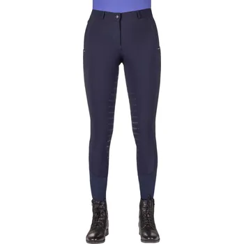 Jezdecké kalhoty QHP Rajtky Nyomi QHP, s gripem na kolenou, dámské, navy 40
